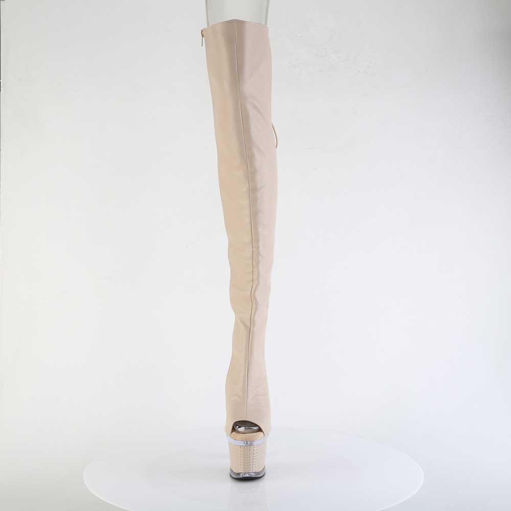 Pleaser - SPECTATOR3030 Plateau Overknee Laarzen - Huidskleur